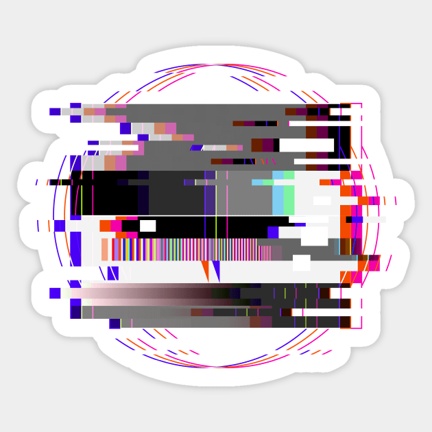 Pink Glitch TV test Sticker by zeljkica